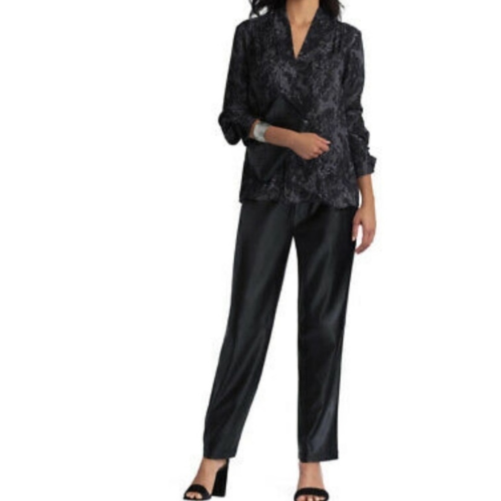 HALSTON Faux Leather Straight Leg Pants